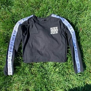 New York Black Crop Long Sleeve